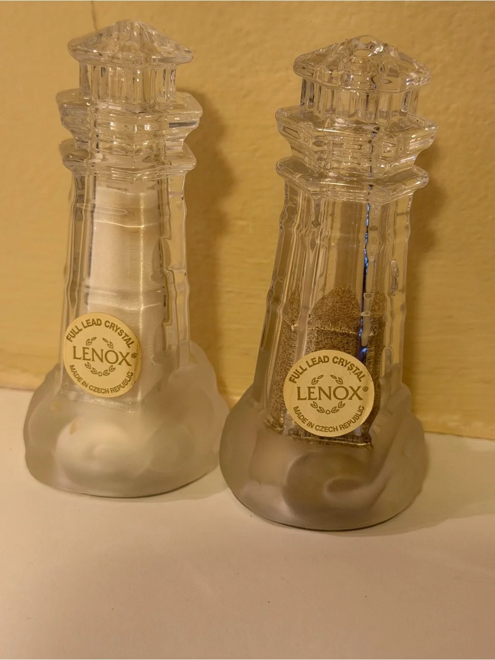 Lenox Clear Glass Salt and Pepper Shakers with Frosted Base